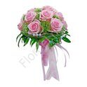 Premium package - Pink rose in holder bouquet