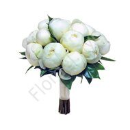 White peony wedding bouquet