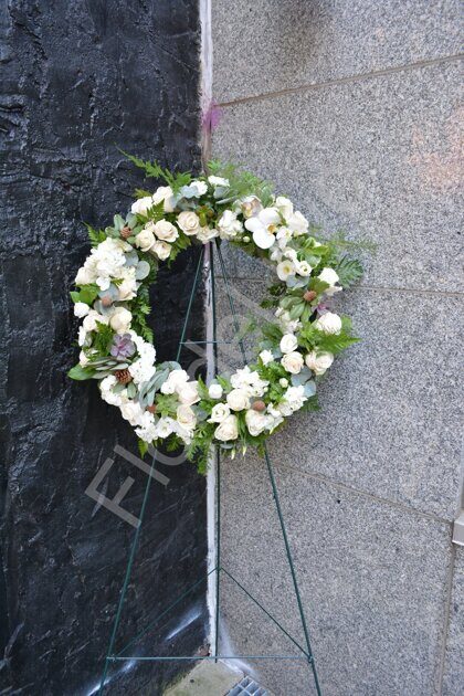 Sympathy wreath with succulents + standing