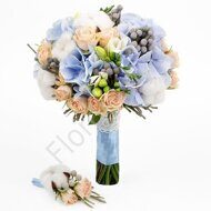 Bridal bouquet with cotton