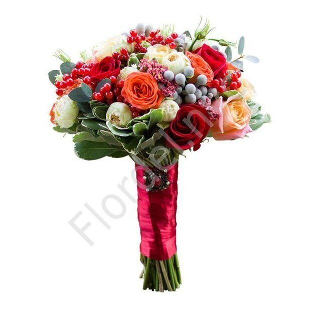 Red roses bridesmaid bouquet