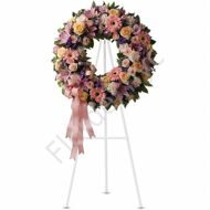 Large pastel funeral wreath + standing