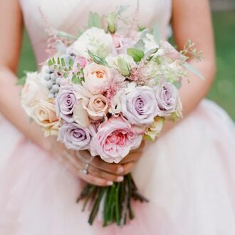 Bridal bouquet with roses and greenery