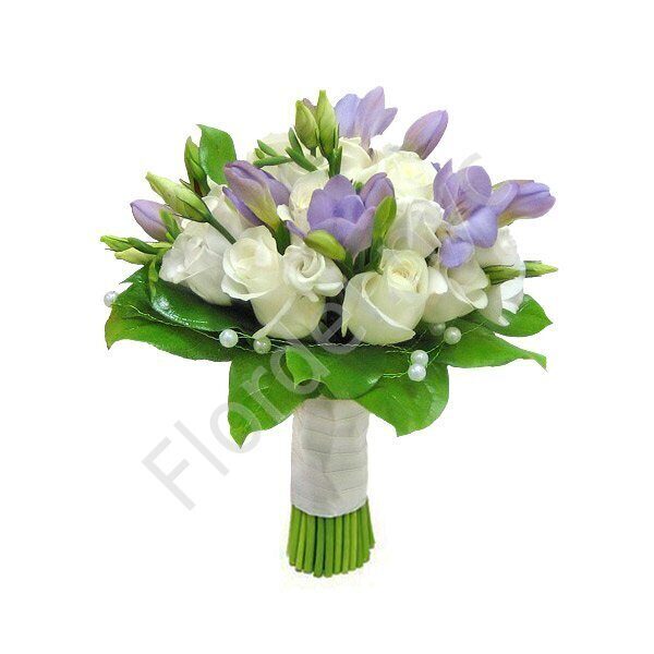 Roses with purple freesia