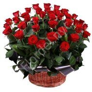 Red rose sympathy basket