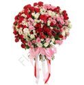 Pink-red-white shrub roses bouquet