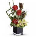 Centerpiece with roses and orchids