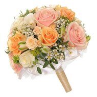 Peach rose bridal bouquet