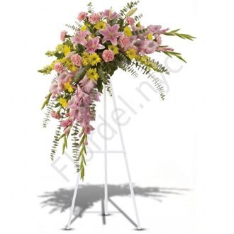 Funeral spray with lilies + standing