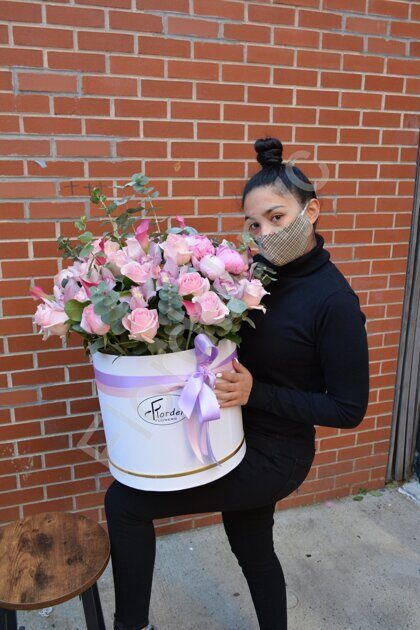 Jumbo box of pink flowers