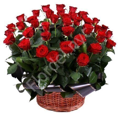 Red rose sympathy basket