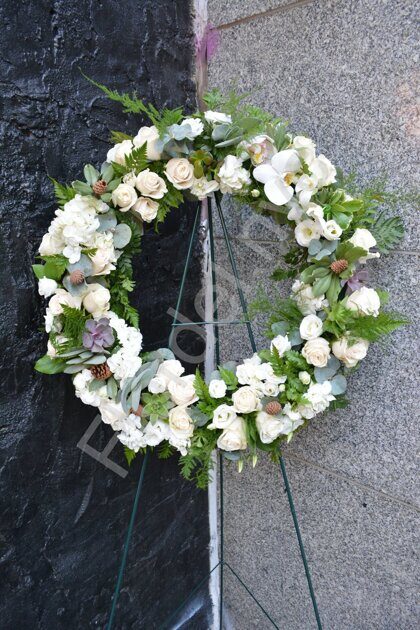 Sympathy wreath with succulents + standing