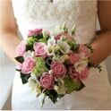 Bridal bouquet with roses and freesia