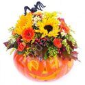 Halloween bouquet with sunflowers