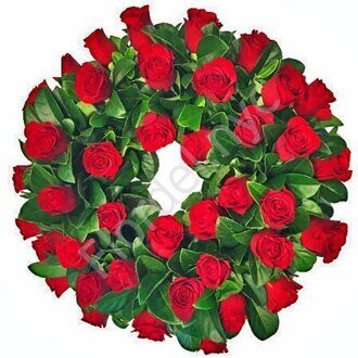 Traditional red rose wreath + standing